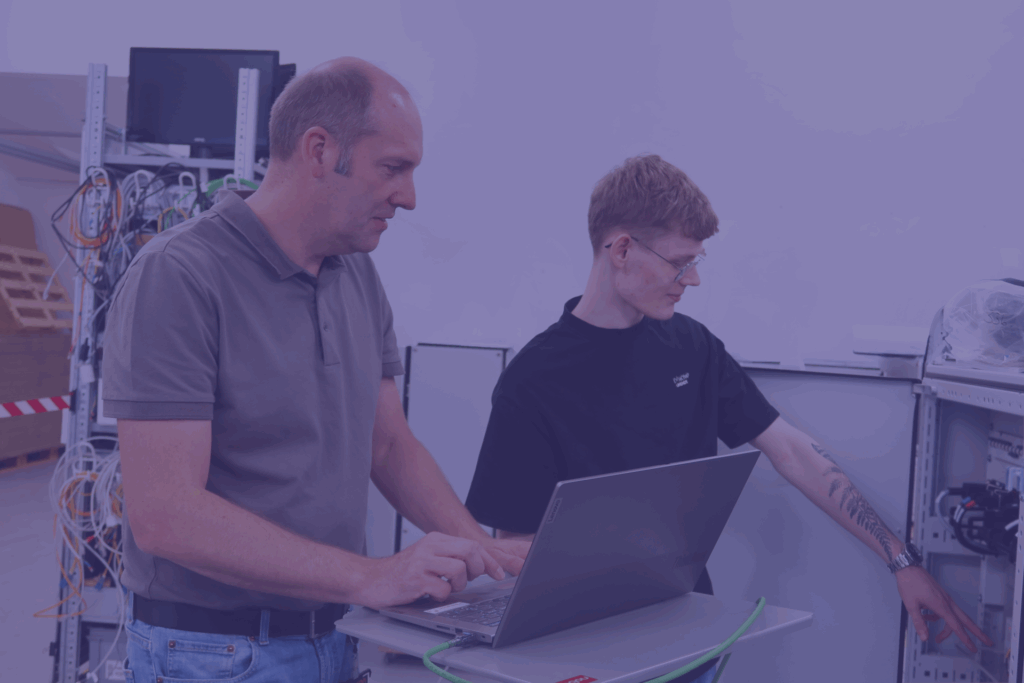 production configuration-two colleagues working