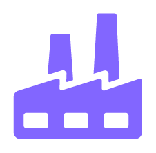 Icon depicting manufacturing industry related to SCADA systems