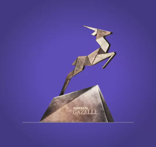 børsen gazelle 2025 award in a purple background