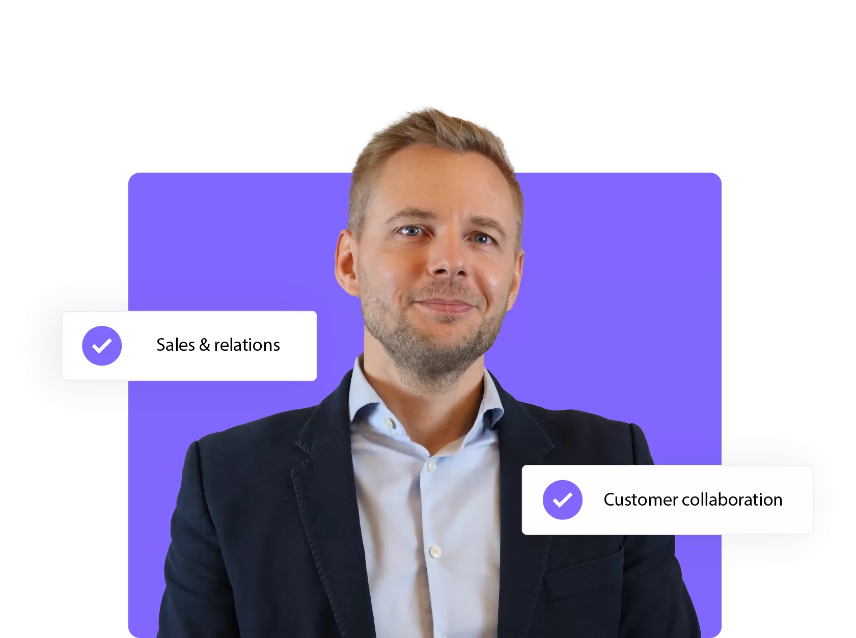 Website picture for the career page, highlighting sales & relations and customer collaboration